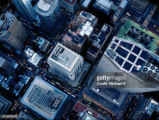 aerial photography of metlife building, ny - metalife fotografías e imágenes de stock