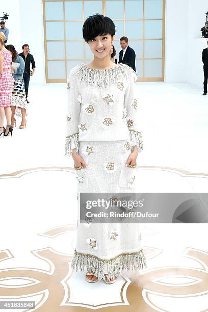 Kwai Lun-Mei attends the Chanel show as part of Paris Fashion Week - Haute Couture Fall/Winter 2014-2015. Held at Grand Palais on July 8, 2014 in...