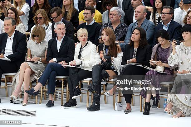 Mario Testino, Anna Wintour, Baz Luhrmann, Catherine Martin and Cl or Lee Chae-rin AKA CL from 2NE1 attend the Chanel show as part of Paris Fashion...