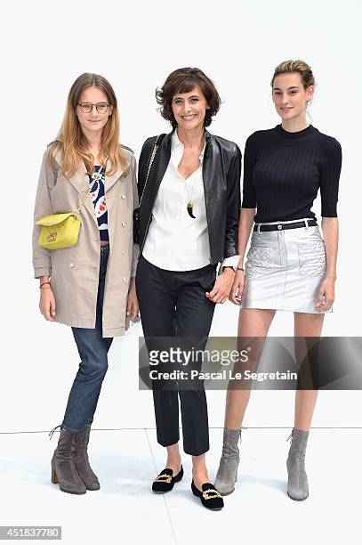 Ines De La Fressange and her daughters Violette d'Urso and Nine d'Urso attend the Chanel show as part of Paris Fashion Week - Haute Couture...