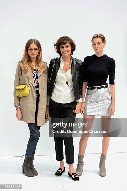 Ines De La Fressange and her daughters Violette d'Urso and Nine d'Urso attend at Chanel show as part of Paris Fashion Week - Haute Couture...