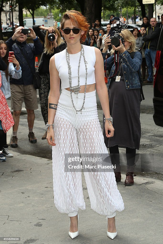 Chanel : Outside Arrivals  - Paris Fashion Week : Haute Couture Fall/Winter 2014-2015