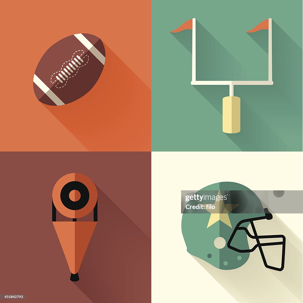 Ilustración vectorial de símbolos de fútbol americano