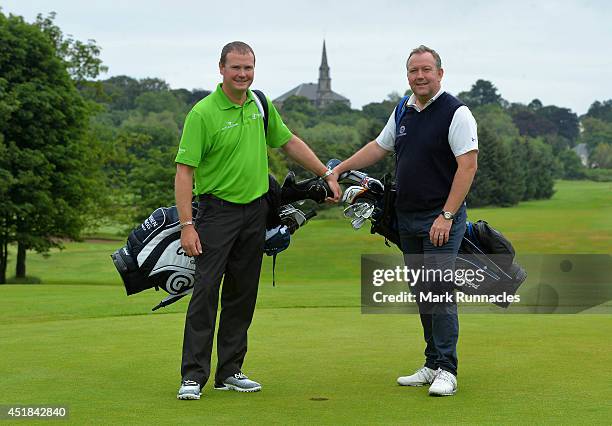 Alan Read , of west Lothian Golf Club with playing partner Darren Bragg of North London Golf Academy Ltd, winners of the Golfbreaks.com PGA Fourball...