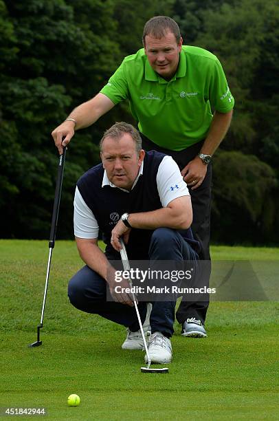 Alan Read , of west Lothian Golf Club with playing partner Darren Bragg of North London Golf Academy Ltd in action during the Golfbreaks.com PGA...