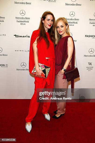 Friederike Kempter and Julia Malik attend the Michael Sontag show during the Mercedes-Benz Fashion Week Spring/Summer 2015 at Erika Hess Eisstadion...