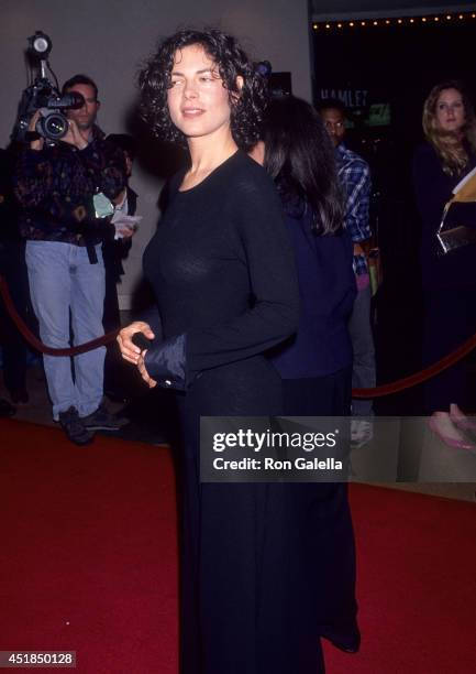 Actress Joyce Hyser attends the "Greedy" Westwood Premiere on February 22, 1994 at the Mann Bruin Theatre in Westwood, California.