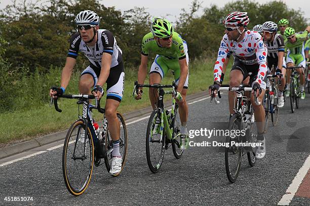Albert Timmer of The Netherlands and Team Giant-Shimano, Ted King of the United States and Cannondale and Jens Voigt of Germany and Trek Factory...