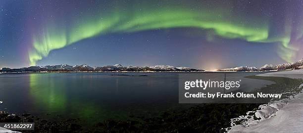 sortland strait panorama - blokken stock pictures, royalty-free photos & images