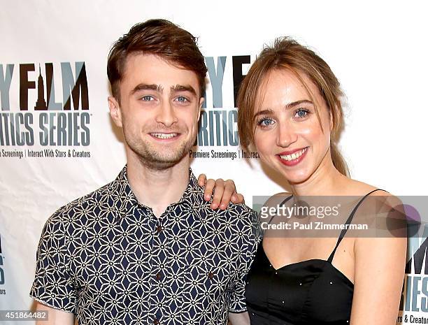 Actors Daniel Radcliffe and Zoe Kazan attend the New York Film Critics Series Screening Of "What If" at AMC Empire 25 theater on July 8, 2014 in New...