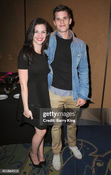 Actress Haley Webb and actor Max Carver attend the 20th Century Fox Home Entertainment and MTV Network "Teen Wolf" fan appreciation event on November...