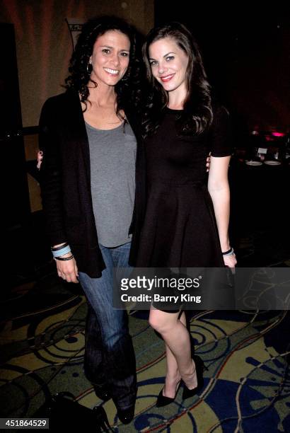 Actresses Melissa Ponzio and Haley Webb attend the 20th Century Fox Home Entertainment and MTV Network "Teen Wolf" fan appreciation event on November...