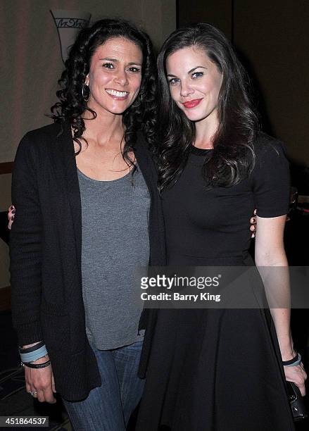 Actresses Melissa Ponzio and Haley Webb attend the 20th Century Fox Home Entertainment and MTV Network "Teen Wolf" fan appreciation event on November...