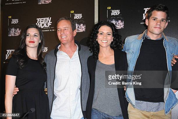 Actors Haley Webb, Linden Ashby, Melissa Ponzio and Max Carver attend the 20th Century Fox Home Entertainment and MTV Network "Teen Wolf" fan...