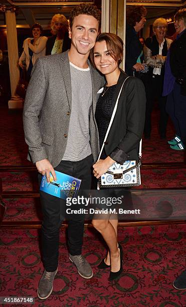 Richard Fleeshman and Samantha Barks attend the press night performance of "The Curious Incident Of The Dog In The Night-Time" at the Gielgud Theatre...