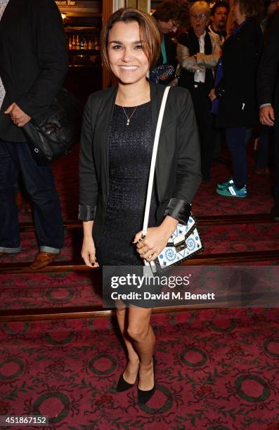 Samantha Barks attends the press night performance of "The Curious Incident Of The Dog In The Night-Time" at the Gielgud Theatre on July 8, 2014 in...