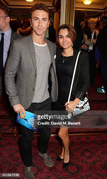 Richard Fleeshman and Samantha Barks attend the press night performance of "The Curious Incident Of The Dog In The Night-Time" at the Gielgud Theatre...