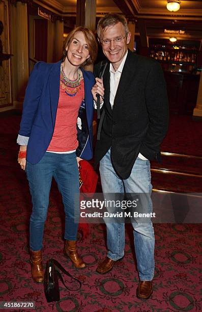 Rachel Schofield and Jeremy Vine attend the press night performance of "The Curious Incident Of The Dog In The Night-Time" at the Gielgud Theatre on...