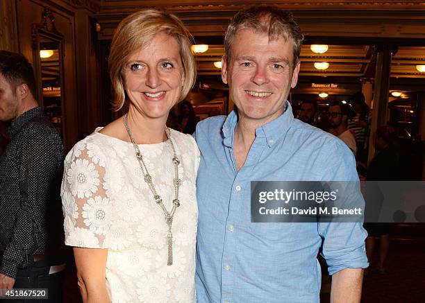 Director Marianne Elliott and author Mark Haddon attend the press night performance of "The Curious Incident Of The Dog In The Night-Time" at the...