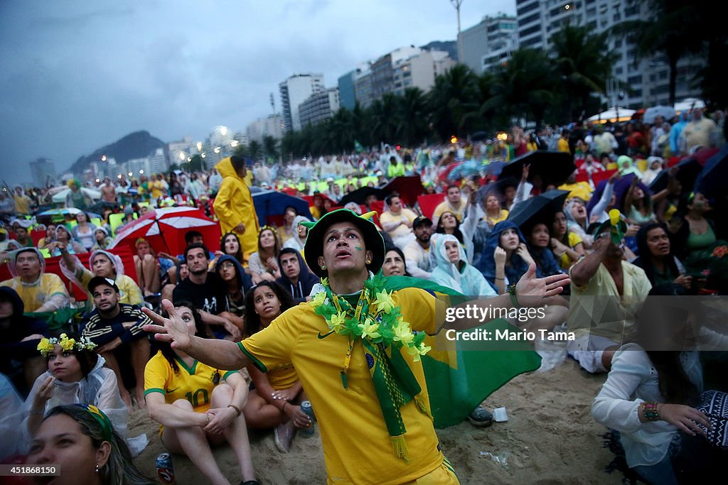 Brazilian Fans Cheer On Their National Team During World Cup Semi Finals