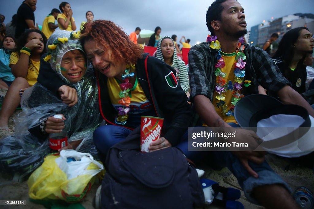 Brazilian Fans Cheer On Their National Team During World Cup Semi Finals