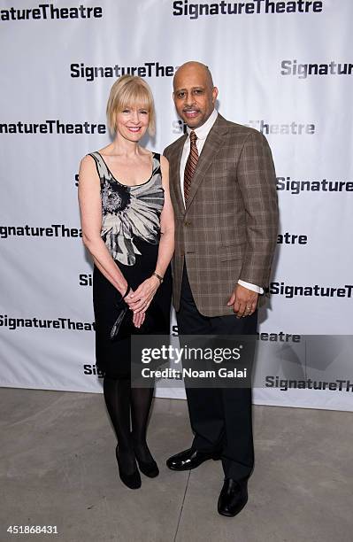 Jeannie Santiago and Actor Ruben Santiago-Hudson attend "How I Learned What I Learned" opening night at Signature Theatre Company's The Pershing...