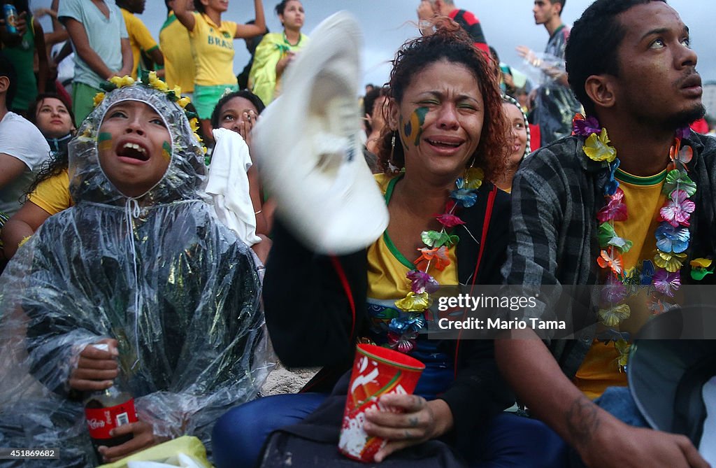 Brazilian Fans Cheer On Their National Team During World Cup Semi Finals