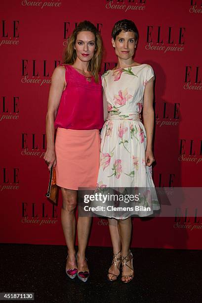 Lisa Martinek and Saskia Diez attend the Elle Soiree Privee during Mercedes-Benz Fashion Week Spring/Summer 2015 at Lapidarium on July 8, 2014 in...