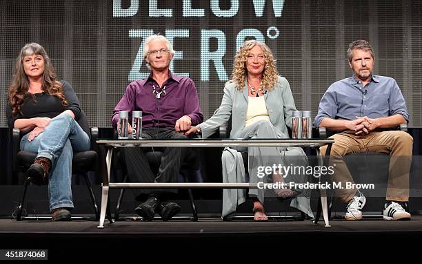 Sue Aikens, Andy Bassich, Kate Rorke and executive producer Travis Shakespeare speak onstage at the "Life Below Zero" panel during the National...