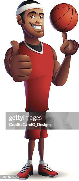 ilustrações de stock, clip art, desenhos animados e ícones de jogador de basquetebol: polegar para cima - jersey fabric