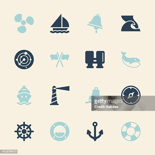 ilustraciones, imágenes clip art, dibujos animados e iconos de stock de náutica de iconos-color serie/eps10 - crucero