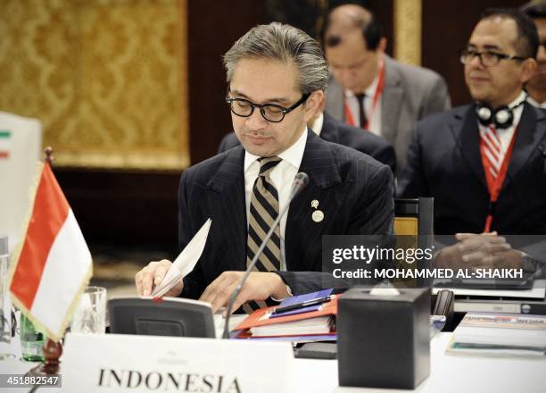 Indonesian Foreign Minister Marty Natalegawa attends the opening ceremony of the 12th Asia Cooperation Dialogue Ministerial Meeting in the Bahraini...