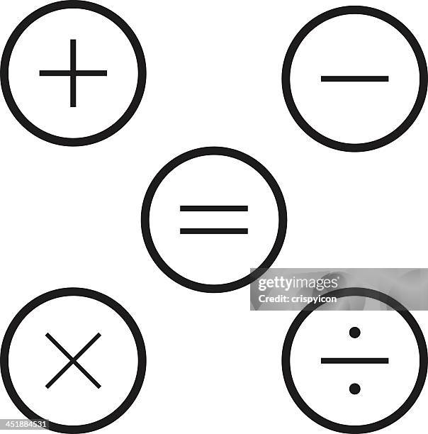 illustrazioni stock, clip art, cartoni animati e icone di tendenza di icone di calcolatrice - moltiplicazione