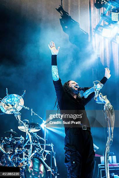 Jonathan Davis of Korn performs at the Rockstar Energy Drink Mayhem Festival at the White River Amphitheater on July 8, 2014 in Enumclaw, Washington.