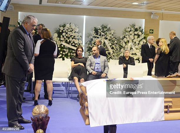 Lorenzo Sanz attends the funeral chapel for Real Madrid legend and honorary president Alfredo Di Stefano, who died at 88 years old, at Estadio...