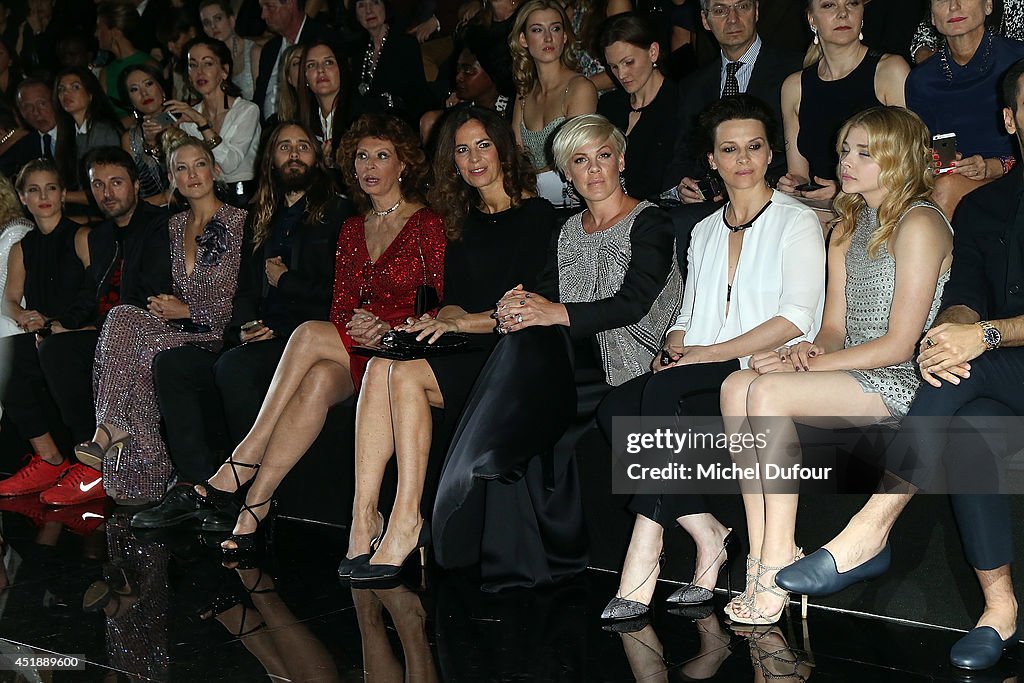 Giorgio Armani Prive : Front Row  - Paris Fashion Week : Haute Couture Fall/Winter 2014-2015