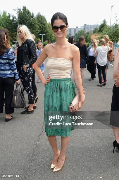 Shermine Shahrivar attends the Glaw show during the Mercedes-Benz Fashion Week Spring/Summer 2015 at Erika Hess Eisstadion on July 9, 2014 in Berlin,...