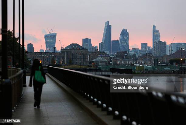 Skyscrapers including 20 Fenchurch Street, also known as the 'Walkie-Talkie,' left, the Leadenhall building, also known as the 'Cheesegrater,' center...