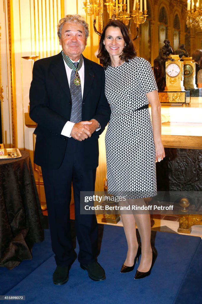 French Singer Pierre Perret Decorated At Ministere de la Culture In Paris