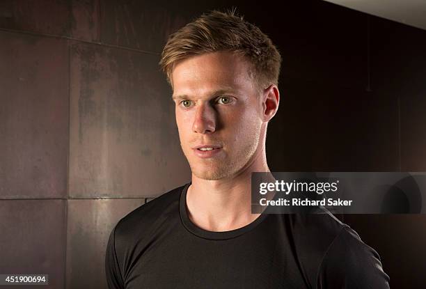 Footballer Tomas Kalas is photographed for the Observer on May 11, 2014 in London, England.