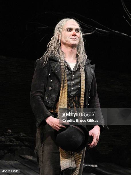 Billy Crudup takes his Opening Night Curtain Call for 'Waiting For Godot' at the Cort Theatre on November 24, 2013 in New York City.
