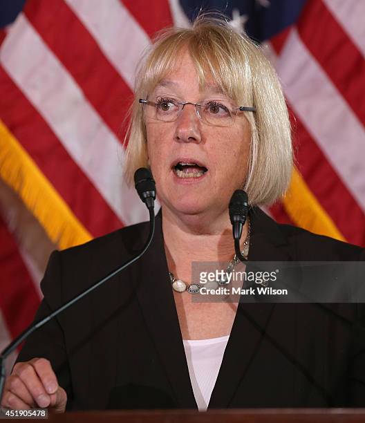 Sen. Patti Murray speaks about the Supreme Courts recent Hobby Lobby decision, during a news conference on Capitol Hill, July 9, 2014 in Washington,...