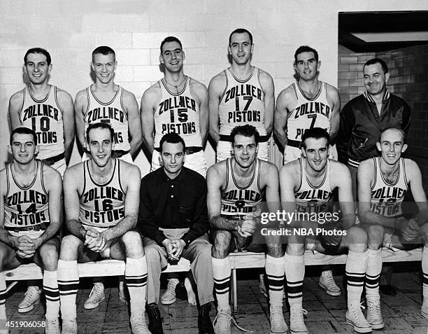 The Fort Wayne Zollner Pistons pose for a team portrait shot circa 1942 in Fort Wayne, Indiana. NOTE TO USER: User expressly acknowledges and agrees...