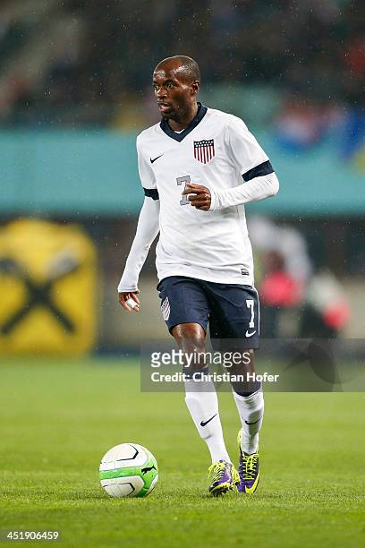 DaMarcus Beasley of USA controls the ball during the International friendly match between Austria and USA at the Ernst-Happel Stadium on November 19,...