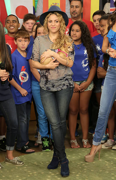 Shakira makes a special appearance on the set of "Despierta America" at Univision Headquarters on July 9, 2014 in Miami, Florida.