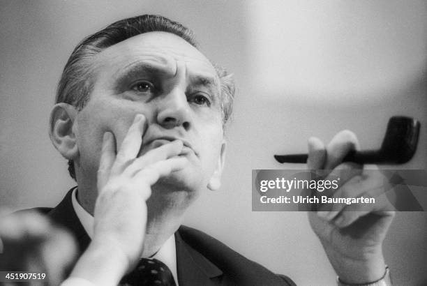 Egon Bahr , during the SPD party convention in Berlin, on December 04, 1979 in Berlin, Germany.