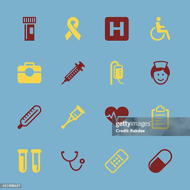 healthcare and medicine icons - color series | eps10 - vitamin iv stock illustrations