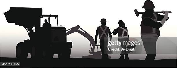 constructors - tradesman with chainsaw stock illustrations