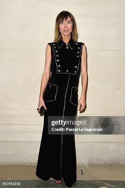 Anya Ziourova attends the Valentino show as part of Paris Fashion Week - Haute Couture Fall/Winter 2014-2015 at Hotel Salomon de Rothschild on July...