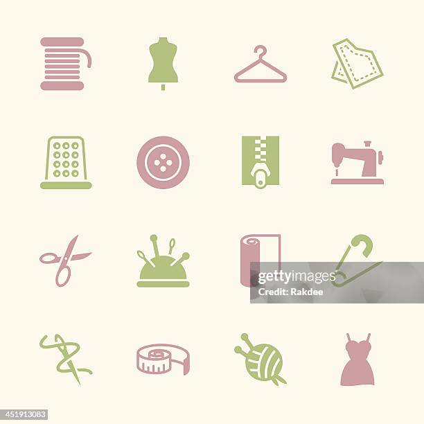nähen icons-color-serie/eps10 - schnittmuster stock-grafiken, -clipart, -cartoons und -symbole